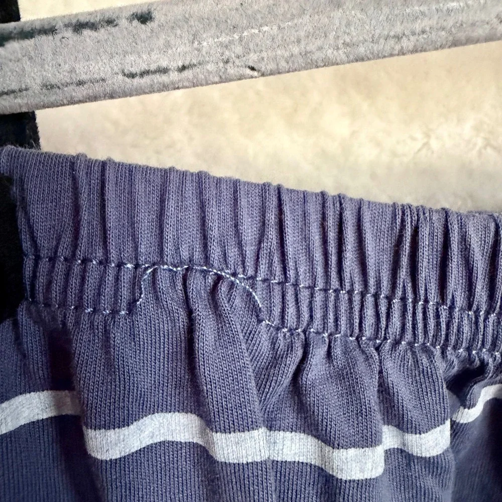 Cychelry Big Girls Navy Blue White Stripe Cotton Sleep Pajama Pants Size 16